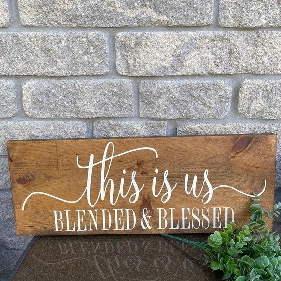 This is Us Blended & Blessed Custom Wood Sign Made by Me 10 by 24 inches - Picture 1 of 1